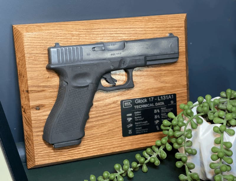 Glock 17 Cold Cast Half Pistol Presentation Military Statue