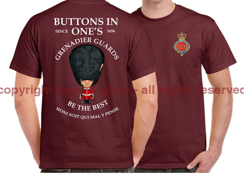 Grenadier Guards Buttons In One's Double 2 Print T-Shirt