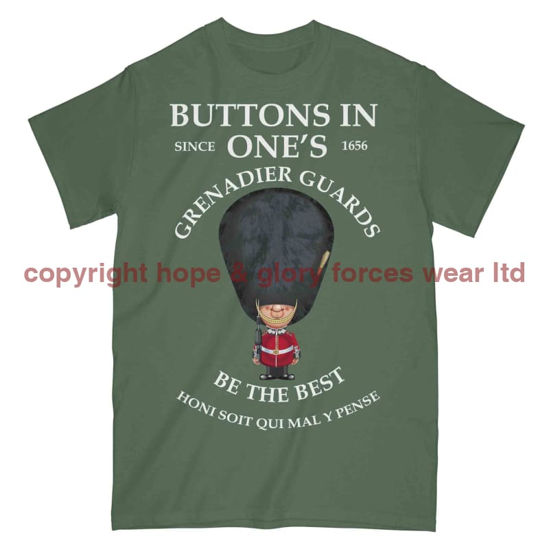 Grenadier Guards Buttons In One's Military Printed T-Shirt