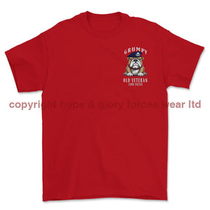 Grumpy Old 17th/21st Lancer Veteran Left Chest Printed T-Shirt