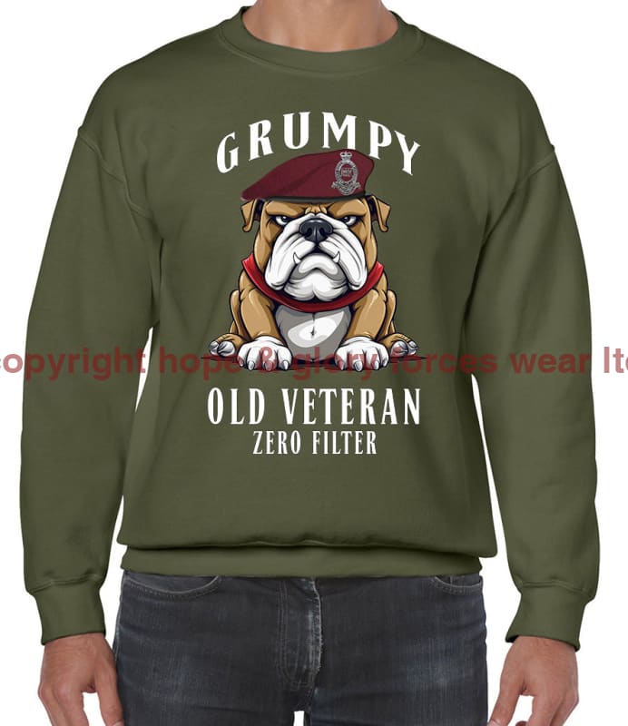 Grumpy Old 7 PARA Royal Horse Artillery Veteran Front Printed Sweater