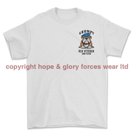 Grumpy Old Army Air Corps Veteran Left Chest Printed T-Shirt