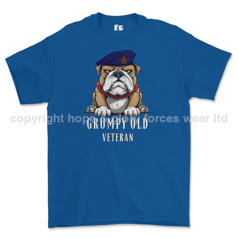 Grumpy Old Blues And Royals Veteran Printed T-Shirt