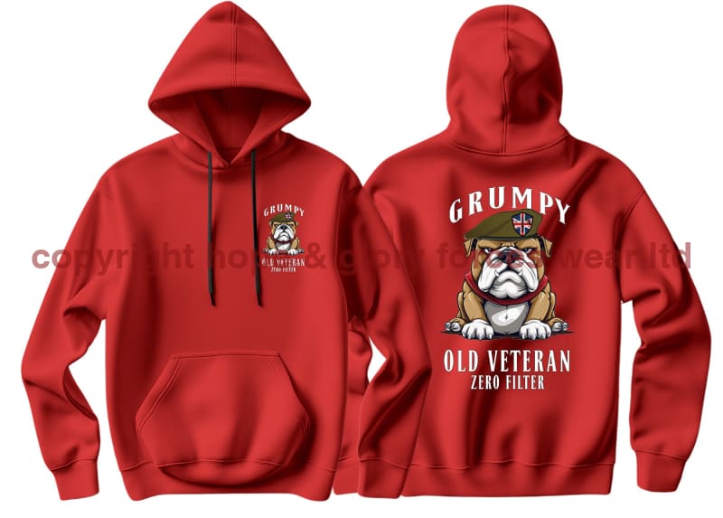 Grumpy Old British Army Veteran Double Side Printed Hoodie