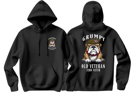 Grumpy Old British Army Veteran Double Side Printed Hoodie