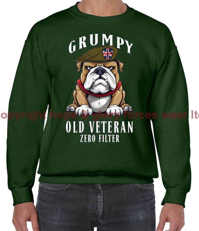 Grumpy Old British Army Veteran Front Printed Sweater