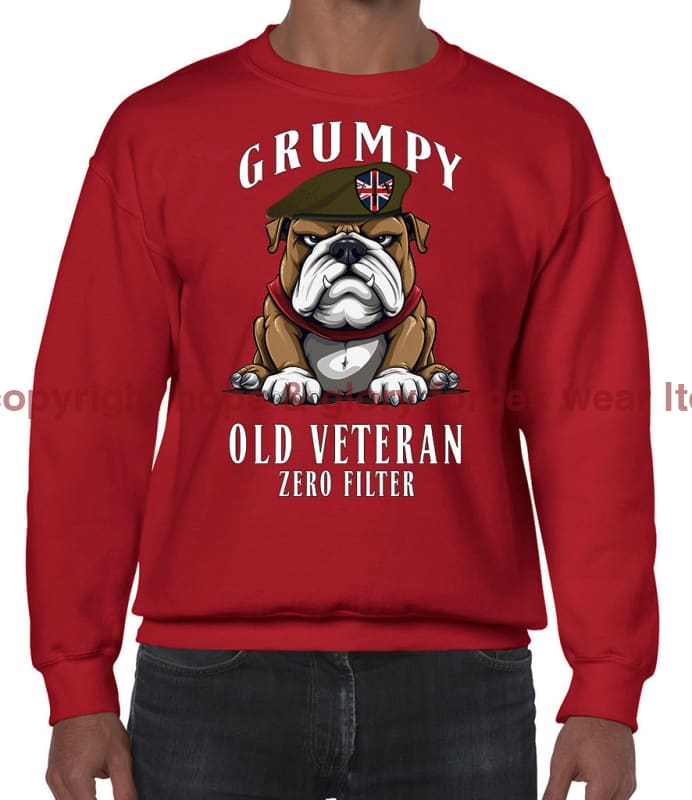 Grumpy Old British Army Veteran Front Printed Sweater