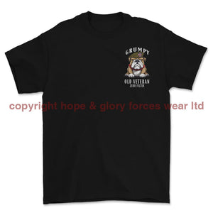 Grumpy Old British Army Veteran Left Chest Printed T-Shirt