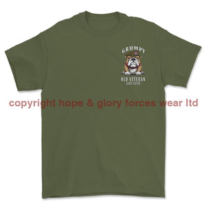 Grumpy Old British Army Veteran Left Chest Printed T-Shirt