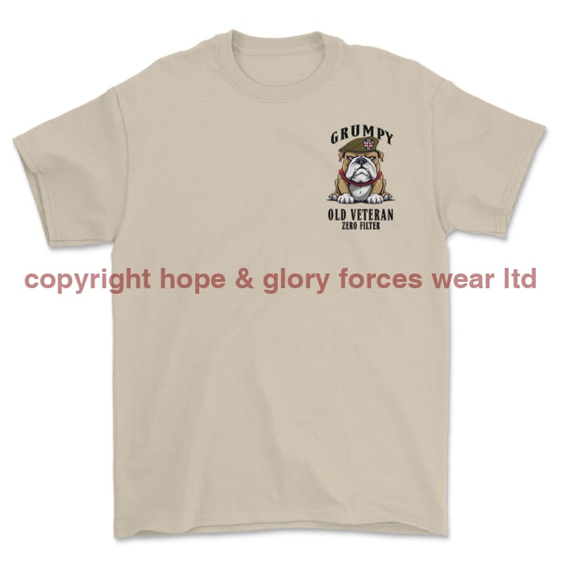 Grumpy Old British Army Veteran Left Chest Printed T-Shirt