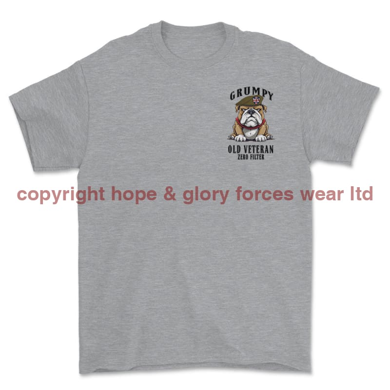 Grumpy Old British Army Veteran Left Chest Printed T-Shirt