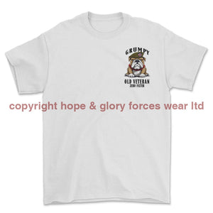 Grumpy Old British Army Veteran Left Chest Printed T-Shirt