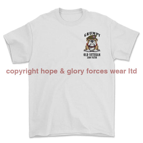 Grumpy Old British Army Veteran Left Chest Printed T-Shirt