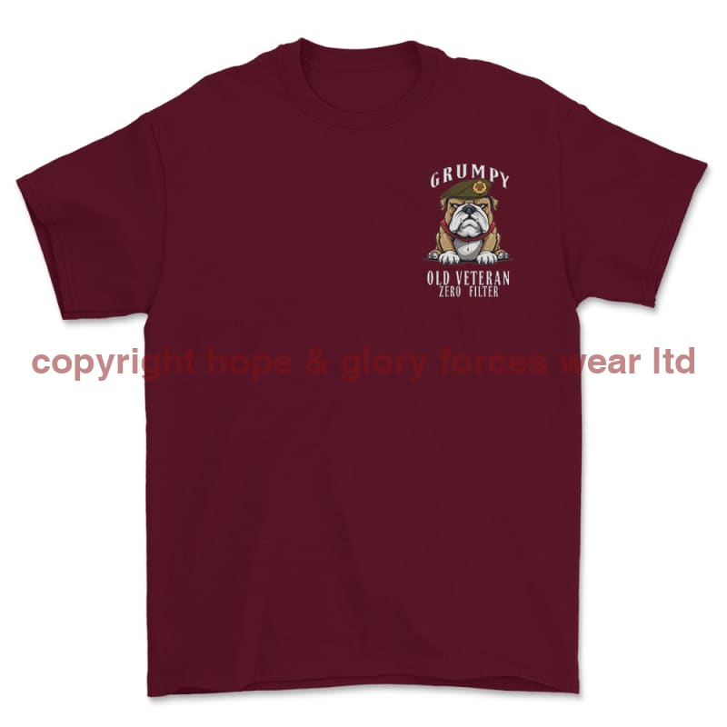 Grumpy Old Duke of Lancaster's Regiment Veteran Left Chest Printed T-Shirt