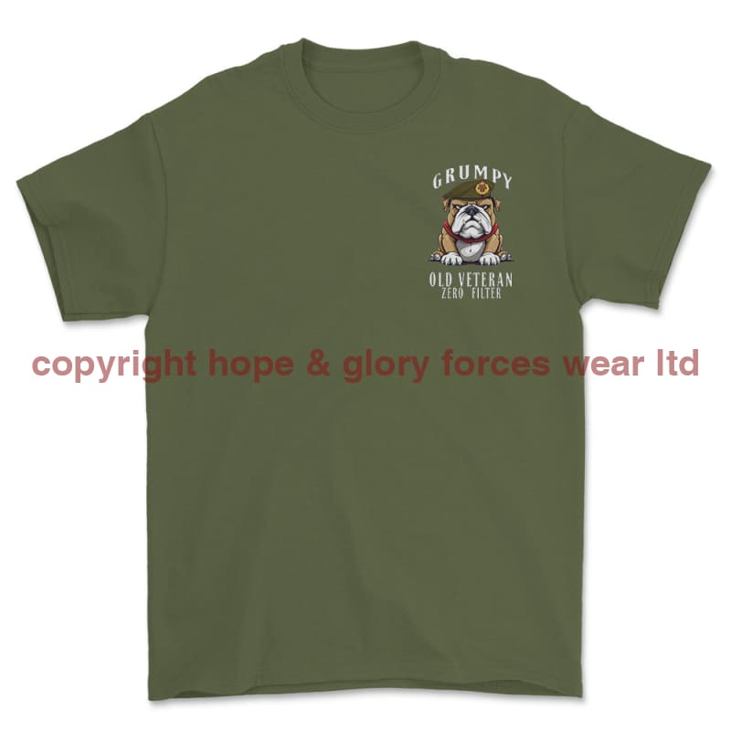 Grumpy Old Duke of Lancaster's Regiment Veteran Left Chest Printed T-Shirt