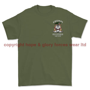 Grumpy Old Light Infantry Veteran Left Chest Printed T-Shirt