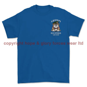 Grumpy Old Light Infantry Veteran Left Chest Printed T-Shirt