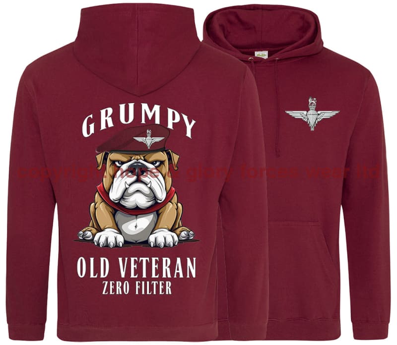 Grumpy Old PARA Veteran Double Side Printed Hoodie