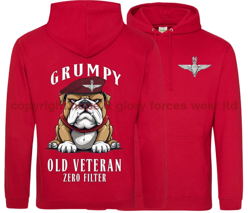 Grumpy Old PARA Veteran Double Side Printed Hoodie