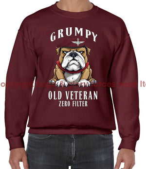 Grumpy Old PARA Veteran Front Printed Sweater