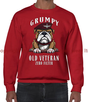 Grumpy Old PARA Veteran Front Printed Sweater