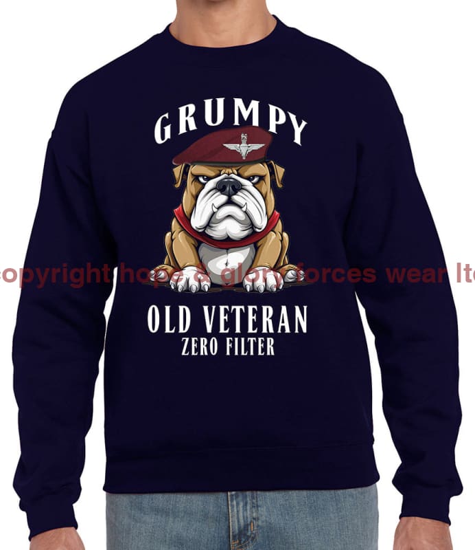 Grumpy Old PARA Veteran Front Printed Sweater