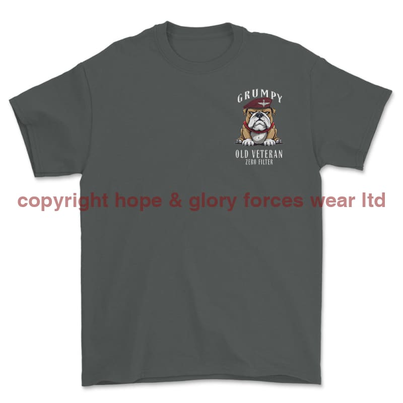 Grumpy Old PARA Veteran Left Chest Printed T-Shirt