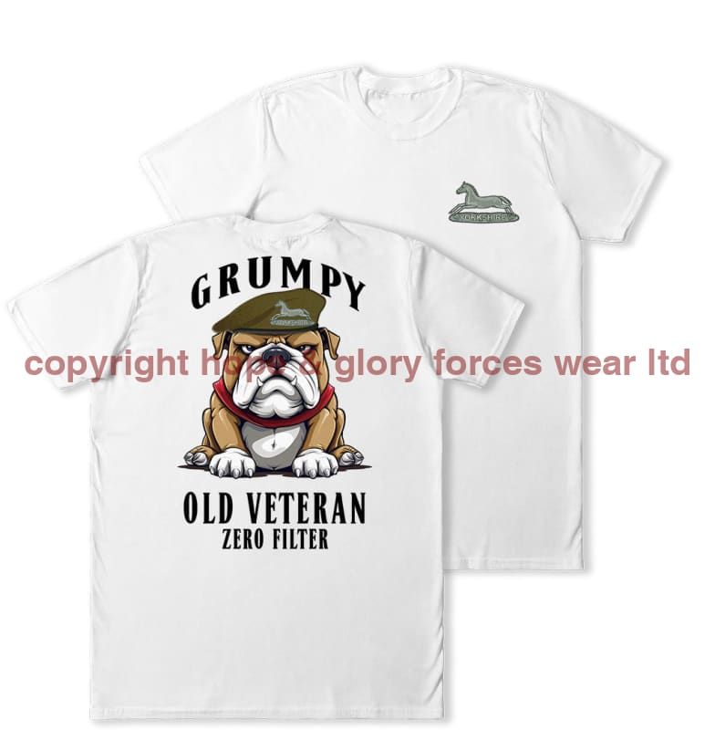 Grumpy Old POW Own Regiment of Yorkshire Veteran Double Print T-Shirt