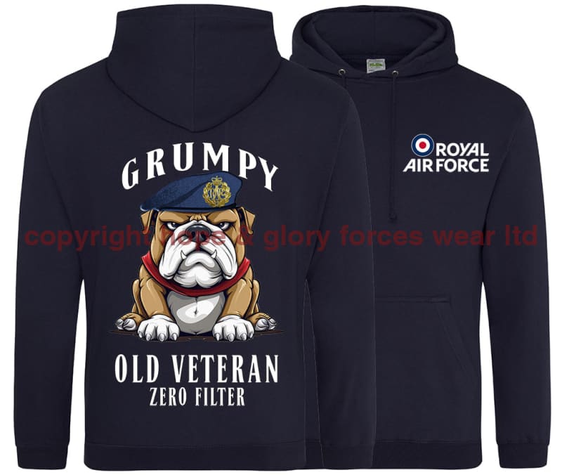 Grumpy Old RAF Veteran Double Side Printed Hoodie