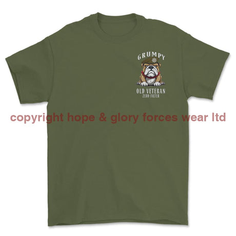 Grumpy Old Royal Anglian Veteran Left Chest Printed T-Shirt