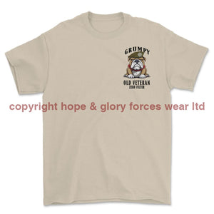 Grumpy Old Royal Anglian Veteran Left Chest Printed T-Shirt