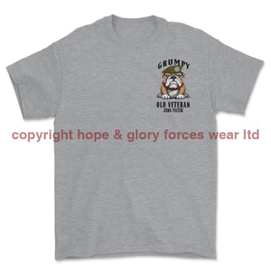 Grumpy Old Royal Anglian Veteran Left Chest Printed T-Shirt