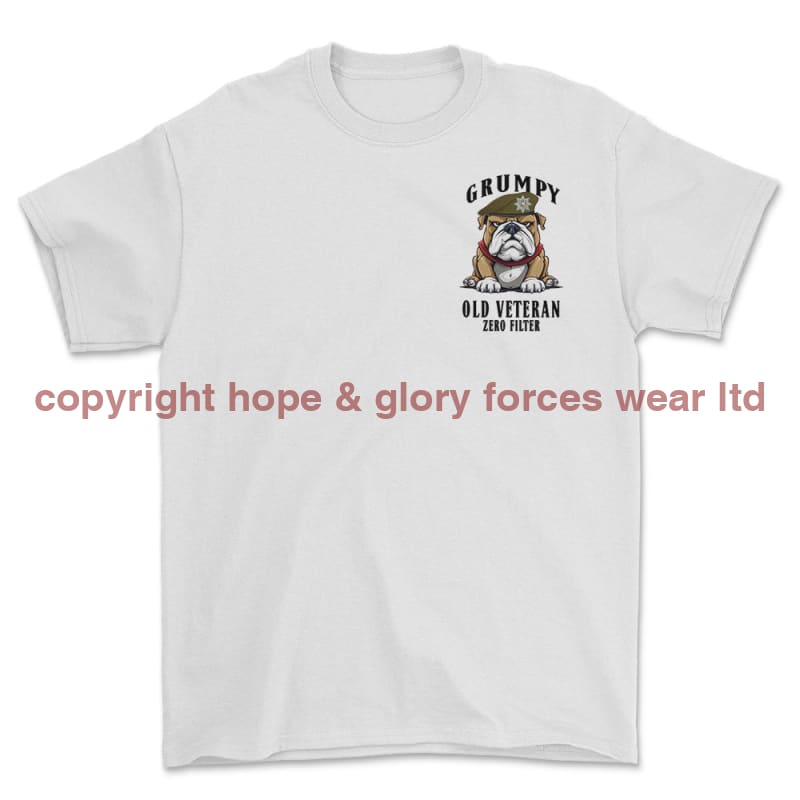 Grumpy Old Royal Anglian Veteran Left Chest Printed T-Shirt