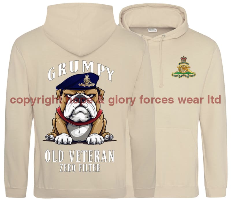 Grumpy Old Royal Artillery Veteran Double Side Printed Hoodie