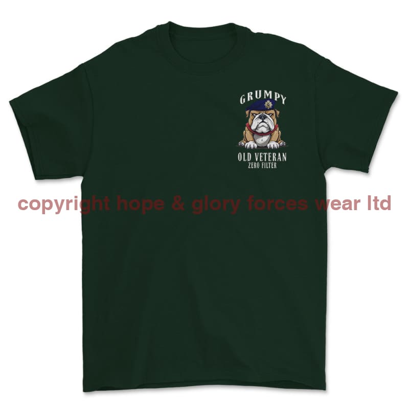 Grumpy Old Royal Corps Of Transport Veteran Left Chest Printed T-Shirt