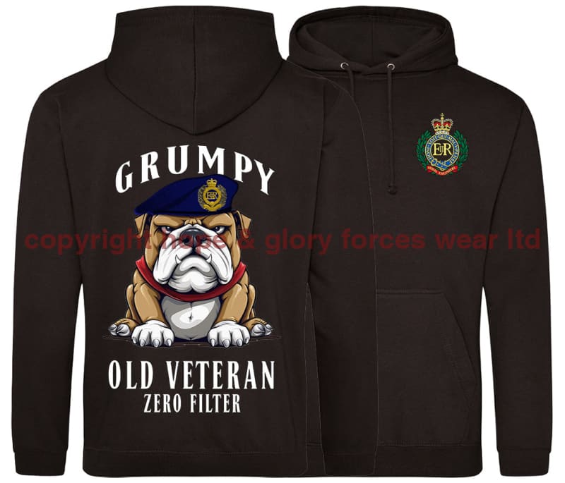 Grumpy Old Royal Engineers Veteran Double Side Printed Hoodie