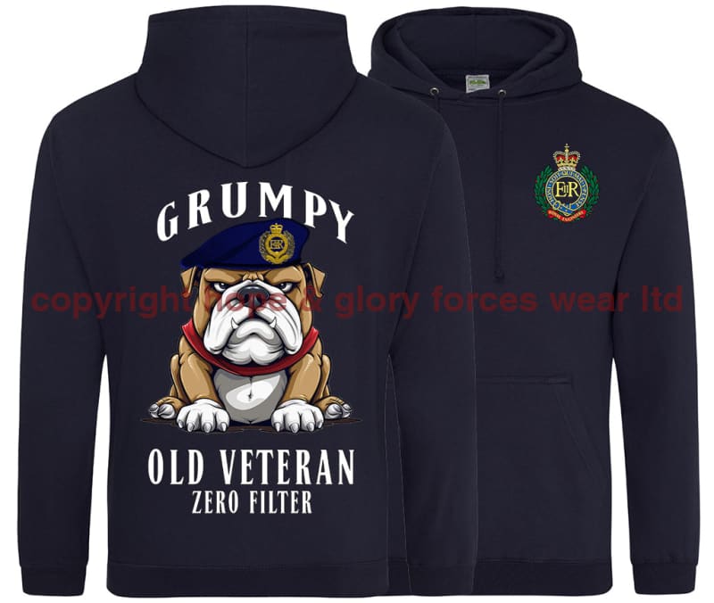 Grumpy Old Royal Engineers Veteran Double Side Printed Hoodie