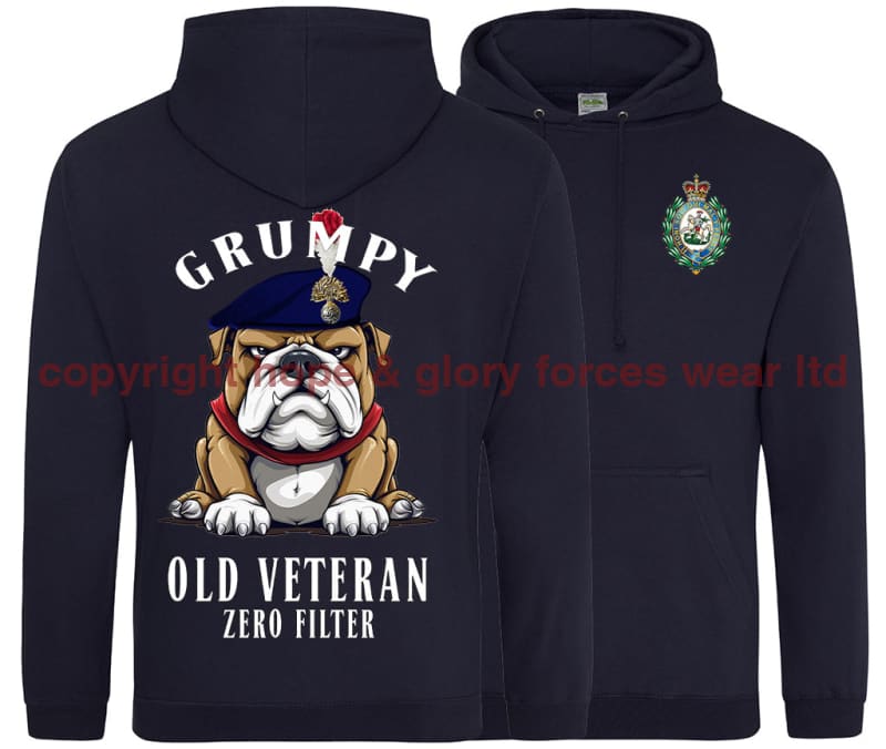 Grumpy Old Fusilier Veteran Double Side Printed Hoodie