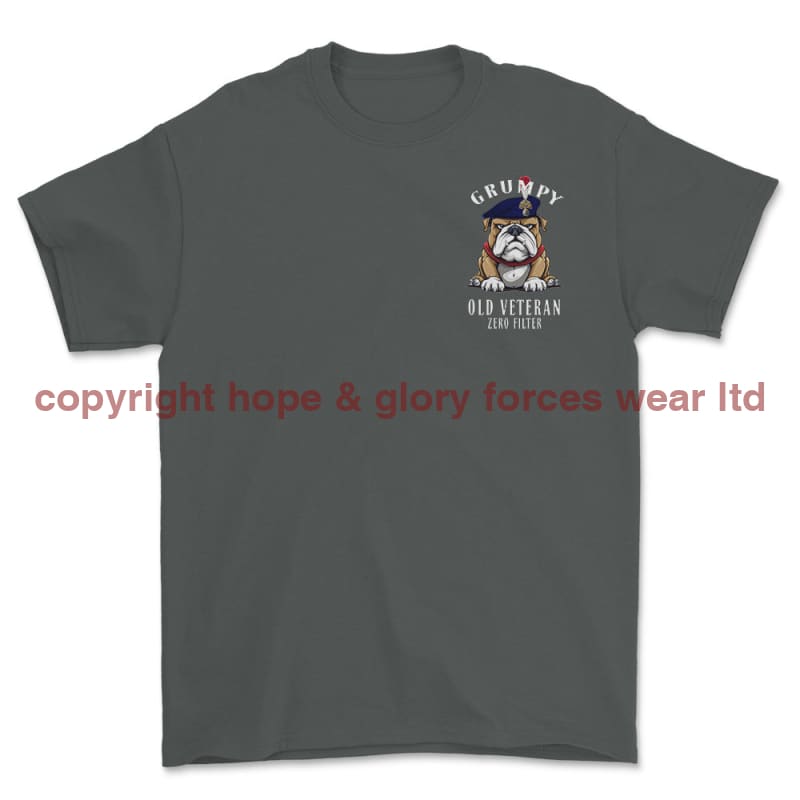 Grumpy Old Fusilier Veteran Left Chest Printed T-Shirt