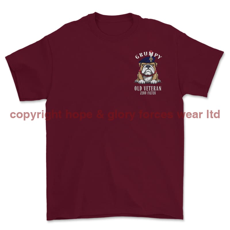 Grumpy Old Fusilier Veteran Left Chest Printed T-Shirt