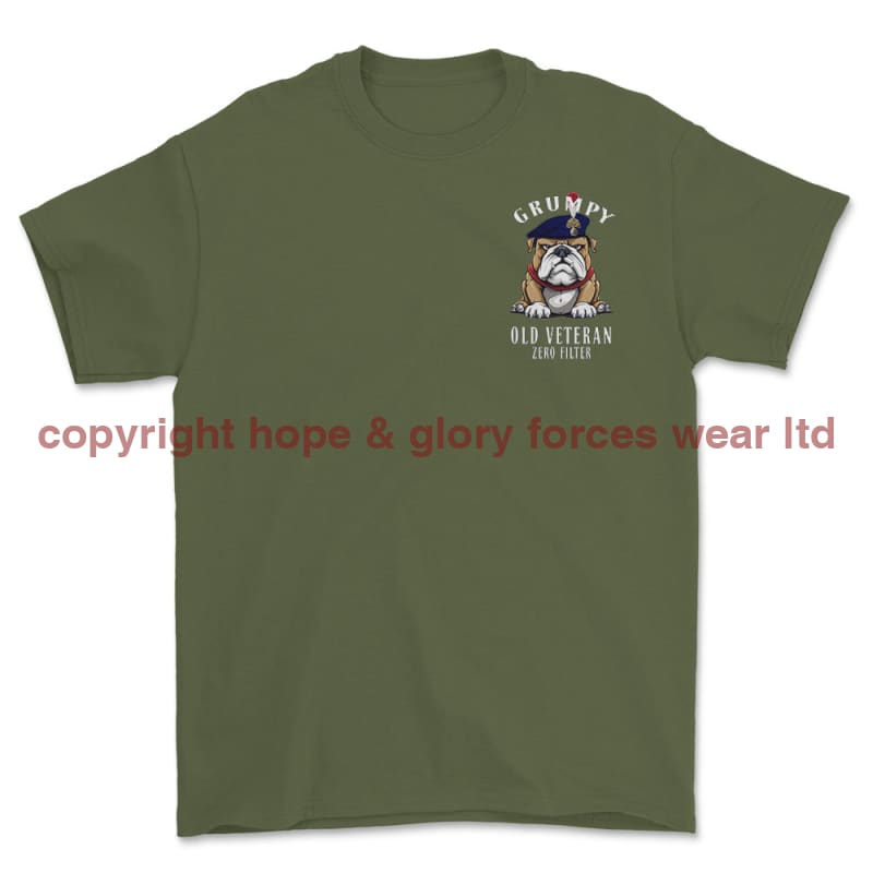 Grumpy Old Fusilier Veteran Left Chest Printed T-Shirt