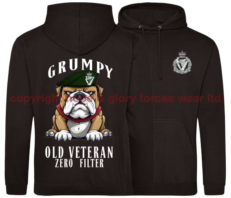 Grumpy Old Royal Irish Regiment Veteran Double Side Printed Hoodie