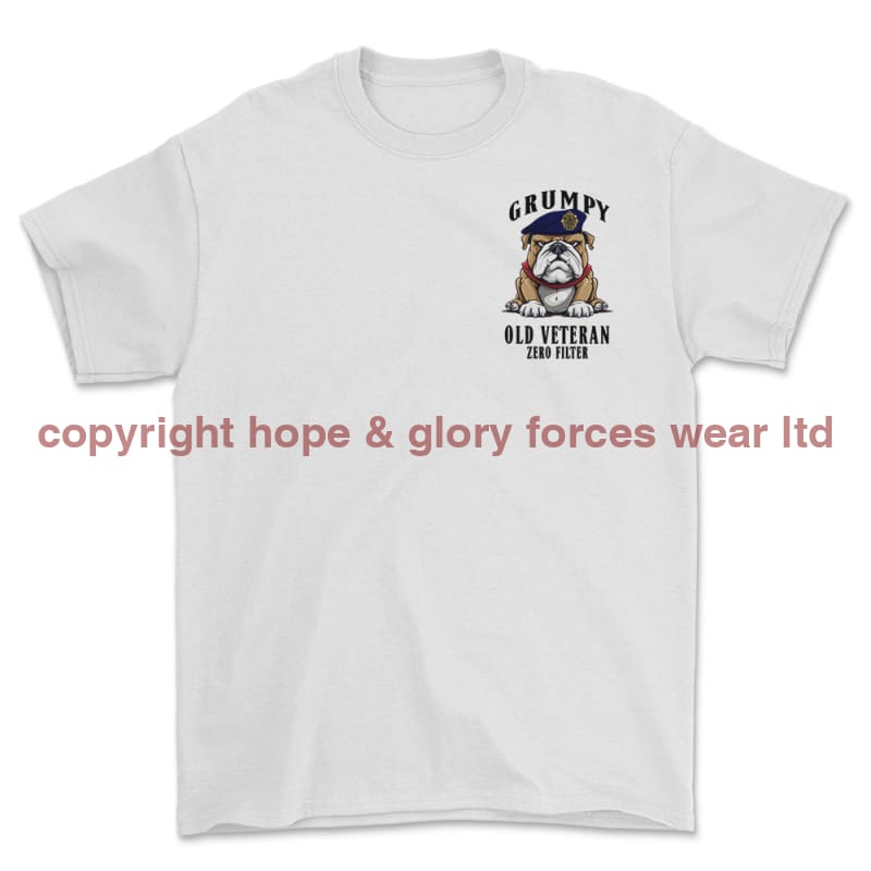 Grumpy Old Royal Logistic Corps Veteran Left Chest Printed T-Shirt