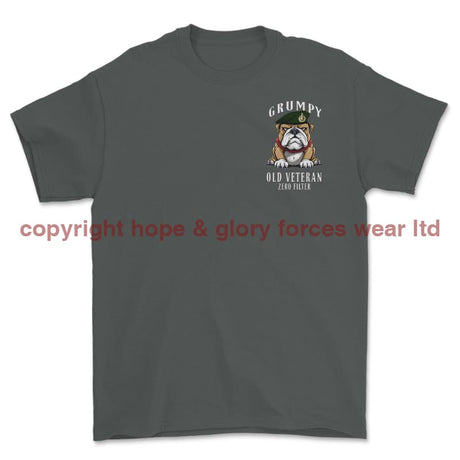 Grumpy Old Royal Marines Veteran Left Chest Printed T-Shirt