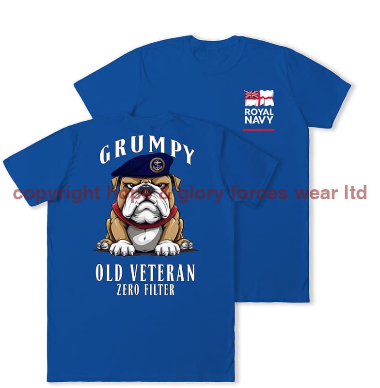 Grumpy Old Royal Navy Veteran Double Print T-Shirt