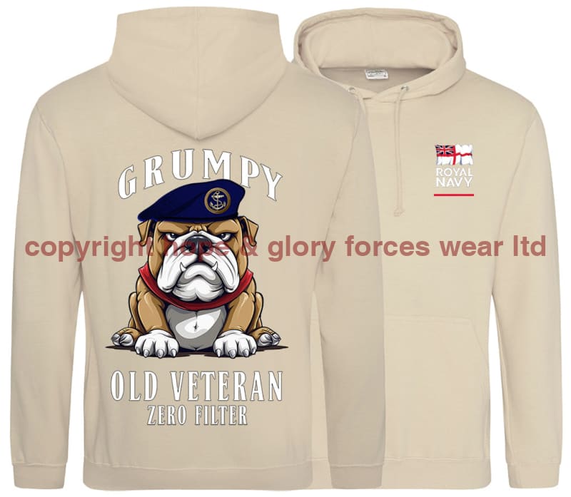 Grumpy Old Royal Navy Veteran Double Side Printed Hoodie