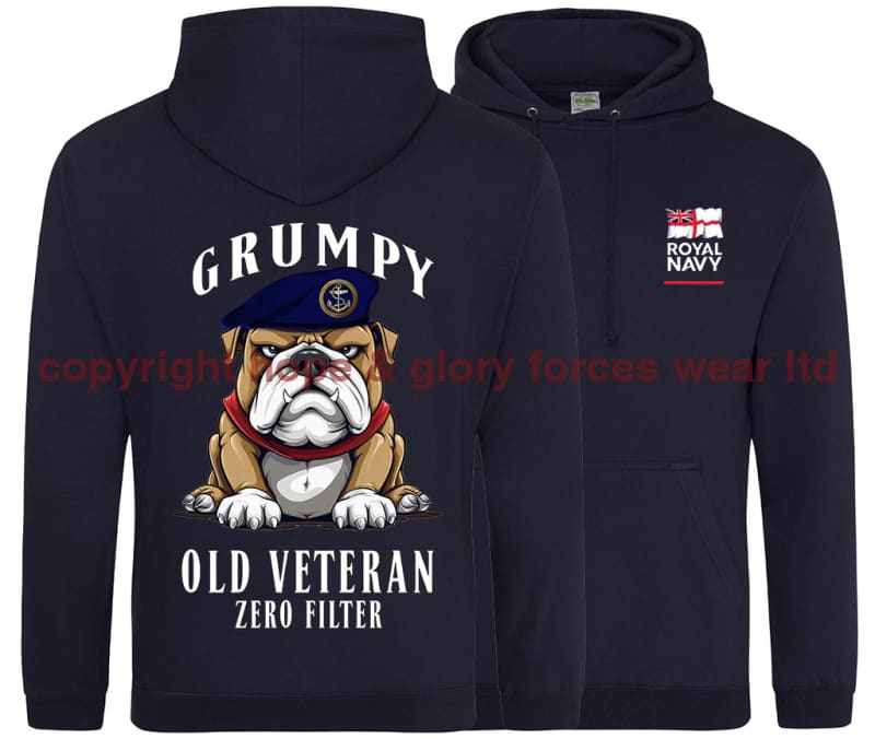 Grumpy Old Royal Navy Veteran Double Side Printed Hoodie