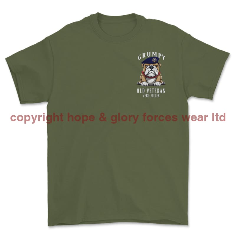 Grumpy Old Royal Navy Veteran Left Chest Printed T-Shirt