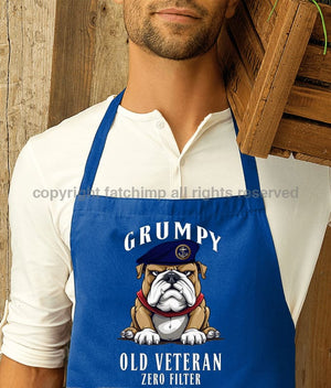 Grumpy Old Royal Navy Veteran Printed Cotton Unisex Apron