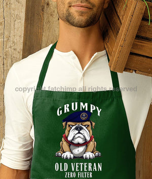 Grumpy Old Royal Navy Veteran Printed Cotton Unisex Apron